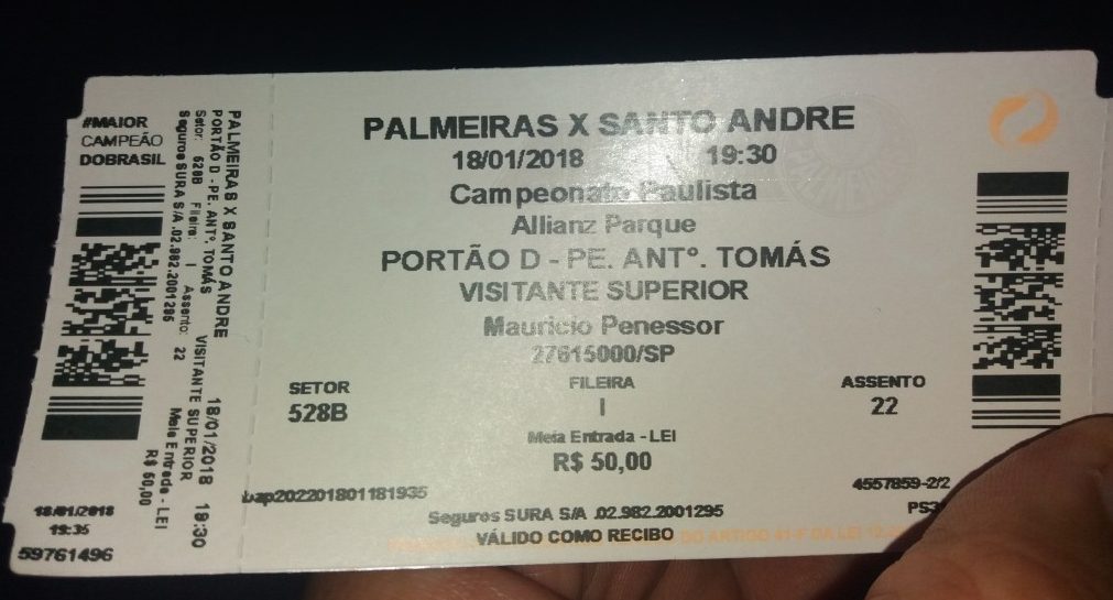 ingresso jogo palmeiras x santo andré