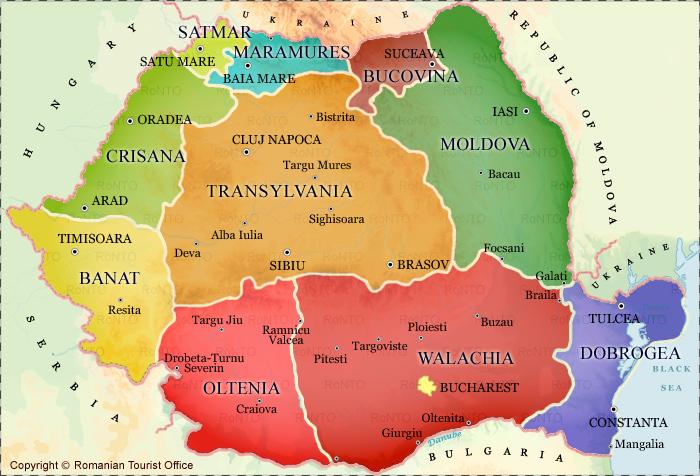mapa romenia