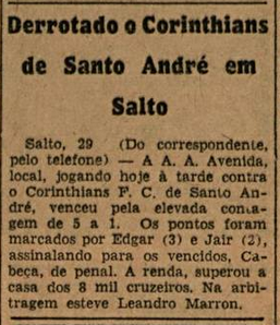 AA Avenisa 5x1 Corinthians Santo André