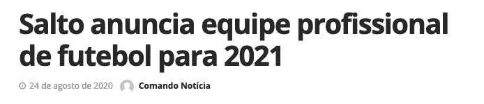 Salto volta ao futebol profissional