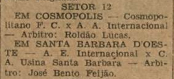 Gazeta Esportiva - Campeonato Amador do Interior 1956