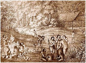 Gravura dos índios Guaianazes